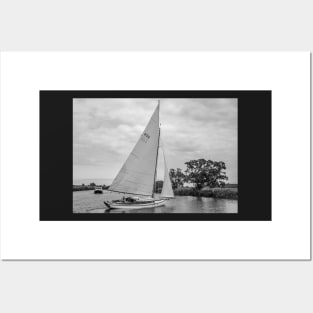 Sailing along the River Bure, Norfolk Broads Posters and Art